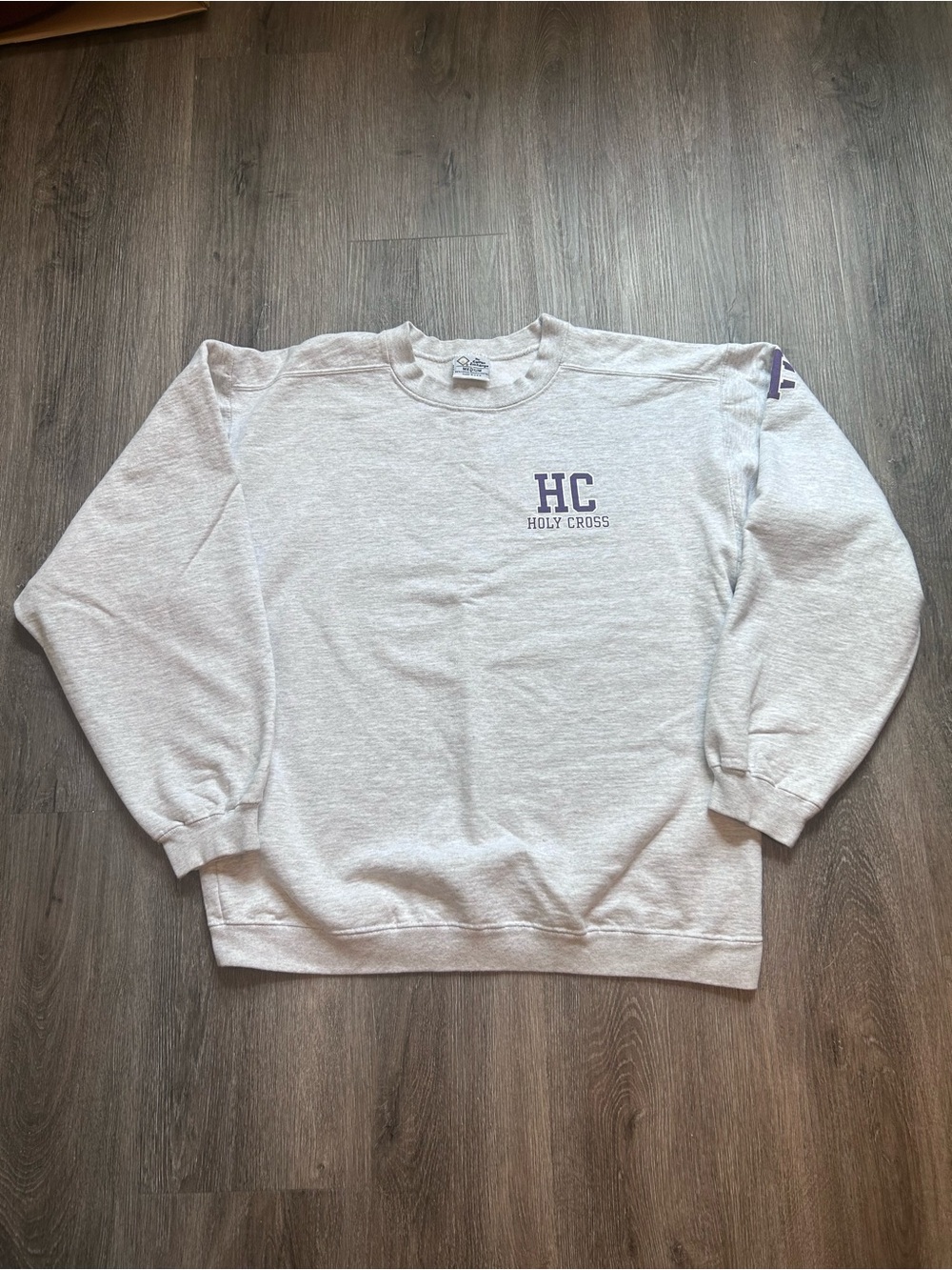 Vintage 90s Cotton Exchange Holy Cross Gray Sweatshirt Made In USA Sz Medium